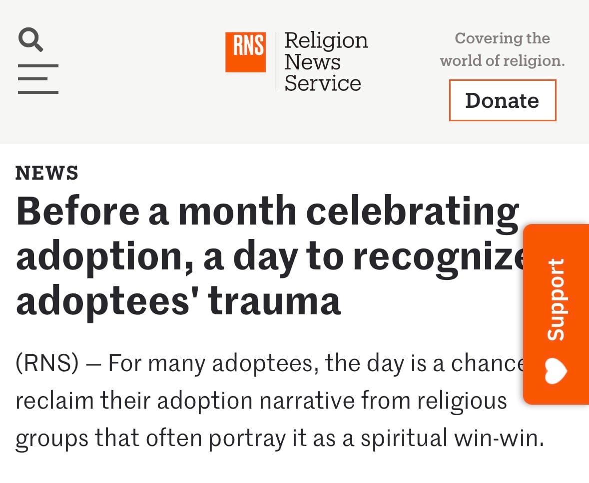 religion news service - adoptee remembrance day